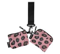 Blush Leopard Skin Texture Donne Portamonete Custodie per Carte Sottile Piatto Cerniera Portamonete Portafoglio con Tasca Con Cerniera per Lady 2 Pcs de credito para Hombre
