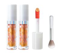 Blush Liquido Lucente Con pennello, Shimmer Face Blush Liquid Blusher Glitter, Illuminante Glitterato a Lunga Durata per Viso e Corpo, Resistente all'acqua, Effetto Naturale Luminoso (05#, 2pcs)