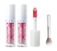 Blush Liquido Lucente Con pennello, Shimmer Face Blush Liquid Blusher Glitter, Illuminante Glitterato a Lunga Durata per Viso e Corpo, Resistente all'acqua, Effetto Naturale Luminoso (06#, 2pcs)