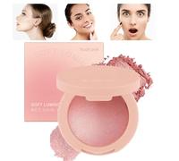 Blush Per Guance - texture vellutata, cosmetico rosa, pigmento viso | polvere compatta ad alta resa con effetto shimmer modulabile, Blush professionale per donne ragazze festa nozze trucco viaggio por