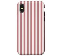 Blush Pink & Dusty Rose Stripes Geometric Vertical Lines Custodia per iPhone X/XS