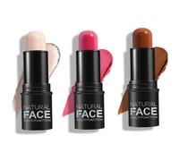 Blush Stick, 3pcs stick contorni impermeabile a lunga durata di lunghi eluminazione Lightweup Cream Contour Kit di trucco costruibile per trucco costruibile per le labbra di guance tutta pelle