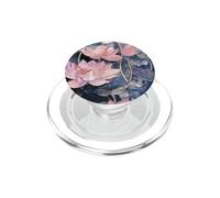 BlushLotus Mosaic Stained Glass Blue Water Lily Zen PopSockets PopGrip per MagSafe