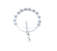 BLUSUPERSHOP 1 aureola luminosa corona DIAMETRO 16 CM, 220v x santi gesu maria stellario coroncina PER STATUETTE MADONNA PASTORI PRESEPE + 1 SANTINO OMAGGIO defunto