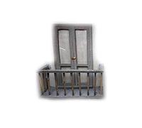 BLUSUPERSHOP 1 finestra e balcone legno altezza 13 cm per PASTORI 7 8 cm PRESEPE ARTIGIANALI gia OMAGGIO PORTACHIAVI AMULETO