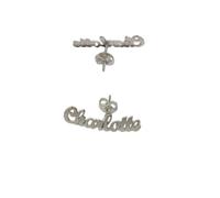 BLUSUPERSHOP 1 orecchino singolo col tuo nome lungo 2,5 cm circa,argento 925 colore oro giallo o colore oro,prodotto su ordinazione mono orecchino personalizzato