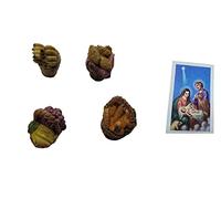 BLUSUPERSHOP 4 cesti MISTI UVA MELE CAROTE BANANE PANE IN RESINA DIAMETRO 2,5 CM CIRCA PER PASTORI 7, 10 cm PRESEPE S. GREGORIO ARMENO RICEVI SANTINO NATIVITA'