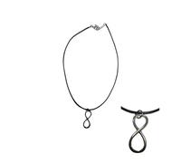 BLUSUPERSHOP COLLANA REGOLABILE CORDA 45 50 CM CON SIMBOLO DELL' INFINITO AMORE ALTO 3 CM esotico misura in foto A7 TAU TAO ETNICA TRIBALE MADE IN ITALY regalo