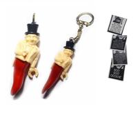 BLUSUPERSHOP i 2 gobbi corni 7/12 cm Circa e Una Scheda totonno Omaggio a Sorpresa,gobbo Mano Corna Corno amuleto Horn Charms Lucky gobbo scio portafotuna Portachiavi napoletani Napoli