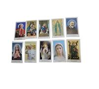 BLUSUPERSHOP ricevi 10 SANTINI RELIGIOSI a1 10X6 CM CON PREGHIERA DIETRO: PADRE PIO PAPA FRANCESCO GIOVANNI wojtyla MADONNA CON BAMBINO GESU' FATIMA medjugorje LACRIME