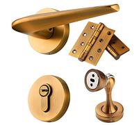 BLUTDPSXY Elegante maniglia classica a leva for porta in rame - Serratura for camera da letto e bagno in legno resistente con facile installazione(ModelA)