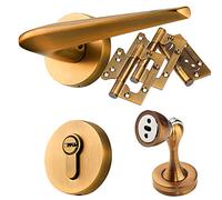 BLUTDPSXY Elegante maniglia classica a leva for porta in rame - Serratura for camera da letto e bagno in legno resistente con facile installazione(ModelD)