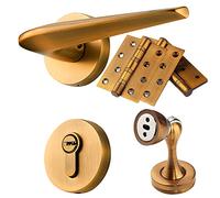 BLUTDPSXY Elegante maniglia classica a leva for porta in rame - Serratura for camera da letto e bagno in legno resistente con facile installazione(ModelB)