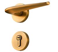 BLUTDPSXY Elegante maniglia classica a leva for porta in rame - Serratura for camera da letto e bagno in legno resistente con facile installazione(ModelE)