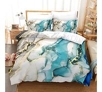 BluvLy Copripiumone Marmo 240 X 260 Cm Matrimoniale Copripiumino Microfibra Di Alta Qualità + 2 Federe 50X75 Comodo E Resistente