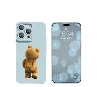 BLuVLy Custodia per iPhone 15 Pro Max Casa De Teléfono De La Pareja De Bear De Dibujos Animados Para Iphone 15 Pro Max in morbido silicone cover per iPhone 15 Pro Max-Peak Blu M299