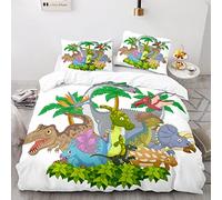 BluvLy Microfibra Di Alta Qualità Set Di Biancheria Da Letto Dinosauri Comodo E Resistente 240X260Cm Completo Copripiumino Matrimoniale + 2 Federe 50X75