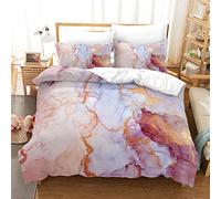 BluvLy Parure Copripiumino Matrimoniale Marmo Microfibra Di Alta Qualità Copripiumino 3D 200X200Cm + 2 Federe 50X75 Comodo E Resistente