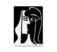 Bluvos Il bacio Poster Picasso Wall Art Matisse Donna astratta Dipinti su tela Immagini in bianco e nero Decorazioni for la casa vintage (Color : A, Size : 40x60cm no frame)
