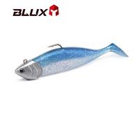 BLUX BLOD SHAD 80mm 105mm Soft Fishing Lure Jighead Black Tail Minnow esca artificiale in Silicone acqua salata Sea Bass Swimbait Gear