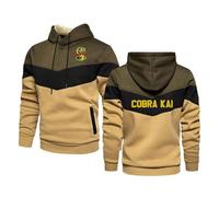 Bluxir Felpe Uomo con Cappuccio Cob.ra kai, Felpa Vestibilità Regolare a Maniche Lunghe, per Adulti, Unita(Khaki,3XL)