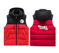 Bluxir Giubbotto Senza Maniche Uomo Monst-er Hunt-er, Gilet in Smanicato Elegante, Invernale Gilet Sportivo Senza, coat(Red,3XL)