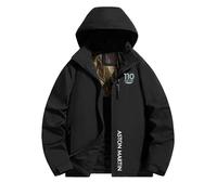 Bluxir Hooded Puffer Jacket A.s.t.o.n M.a.r.ti.n, Tinta Unita Impermeabile Giubbotto, di transizione resistente al freddo per la stagione autunno-inverno, winter(Black,L)
