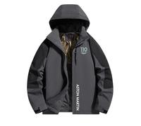 Bluxir Hooded Puffer Jacket A.s.t.o.n M.a.r.ti.n, Tinta Unita Impermeabile Giubbotto, di transizione resistente al freddo per la stagione autunno-inverno, winter(Dark Grey,3XL)
