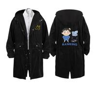 Bluxir Ranki-ng of Kin-gs Uomo Cappotto, Cappotti Mantello Windbreaker, Giacca Autunnale Trenchcoat, Unisex(Black 8,XL)