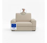 BLUZIMAN® Copridivano 1 Posto Con Braccioli, Copri Divano Elasticizzato Sofa Cover, Copridivani, Prodotto in Europa, Fodera Antimacchia (UN Posto, Nero-Bianco)