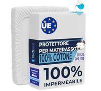 BLUZIMAN® Coprimaterasso Impermeabile Una Piazza e Mezza, Altezza max. 35 cm, Proteggi Materasso Impermeabile, Copri Materasso Antiacaro Cotone, Proteggi Materasso (Letto 135/140x190/200)