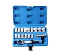 BLWOTMOR 17 Pezzi Chiavi a Cricchetto Custodia Rigida Antiurto, Set di Bussole con Inserti, in Acciaio Cromato, Chiavi a, per Manutenzione Meccanica