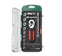 BLWOTMOR 39 Pezzi Chiave a Cricchetto Set Bussole Set Inserti Set Riparazione in Acciaio Cromovanadio E Angolo Minimo di Lavoro Adatto a Lavori Domestici, Manico Rivestito In Gomma