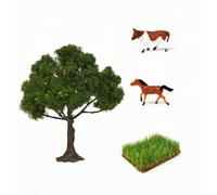 BLWOTMOR Albero Finto per Plastici Dettagliato | Kit Albero in Miniatura con Animali, di, Set Paesaggistico, Modellisti, 15CM,
