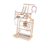 BLWOTMOR Area Giochi per Pappagalli, Posatoio in Legno per Fringuelli, Piccoli Parrocchetti E Ondulati.