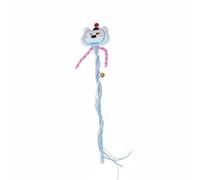 BLWOTMOR Cat Teaser Bacchetta Interattiva per Gatti Giocattolo con Peluche Campanellino E Lacci Stimolanti Materiale Resistente per Resistere Promuovere, Cane Bianco