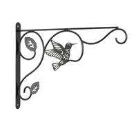 BLWOTMOR Gancio a Muro con Colibrì Robusto | Decorativo, Nero, Staffa in Ferro per Lanterne, Giardino