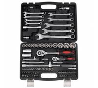 BLWOTMOR Kit Attrezzi Chiavi Cricchetto Bussole Carbonio Acciaio con Valigetta a Doppio Livello Manico Resistente per Trasporto Facile Adatto per Manutenzione Veicoli Officina Casa