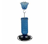 BLWOTMOR Mangiatoia Nettare per Colibrì Abbeveratoio Uccelli Sospeso Distributore Nettare Bevitore da Esterno Plastica con Base Rimovibile E Serbatoio Facile, Blue