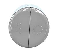 BLWOTMOR Pulsante Scarico WC Doppio Tondo con Marchi in Rilievo E Due Aste Regolabili per Risparmio Idrico E Compatibilità Universale con Serbatoi, Grigio