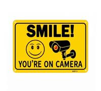 BLWOTMOR Security Warning Sign Decorativa, 25.5 X 17.8 Cm, Sorridi Sei Ripreso Dalla Telecamera