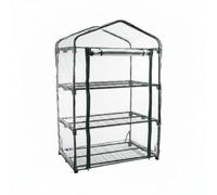 BLWOTMOR Serra Portatile Copertura Trasparente Serra PVC Tenda Mini Antivento Rivestimento Resistente Umidità Facile Posizionamento Adatta per Ortaggi Fiori Patio Orto Urbano , Serra A 3 Ripiani