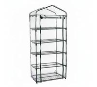 BLWOTMOR Serra Portatile Copertura Trasparente Serra PVC Tenda Mini Antivento Rivestimento Resistente Umidità Facile Posizionamento Adatta per Ortaggi Fiori Patio Orto Urbano , Serra A 5 Ripiani