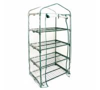 BLWOTMOR Serra Portatile Copertura Trasparente Serra PVC Tenda Mini Antivento Rivestimento Resistente Umidità Facile Posizionamento Adatta per Ortaggi Fiori Patio Orto Urbano , Serra A 4 Ripiani