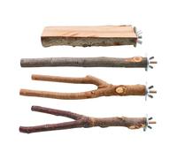BLWOTMOR Set di 4 Posatoi in Legno per Pappagalli, Accessori per Gabbia, Piattaforma per Posatoio, Gabbia per Parrocchetti.