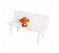 BLWOTMOR Set Sedile da e Cagnetto in Miniatura Vertile Ornamento con Figurina di Cane Seduto Completi Micro Decorazione Paeggistica, Cane