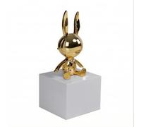 BLWOTMOR Statuetta di Personaggio in Resina Stabile Figurina Decorativa da Esposizione Compatto Scultura Piccola da Mensola per Bambini, Angolo Lettura, Coniglio