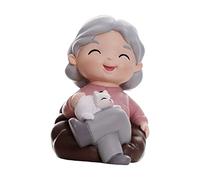 BLWOTMOR Statuetta in Miniatura dei Nonni, Coppia Decorativa per Libreria, Nonna