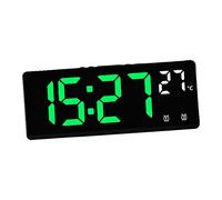 BLWOTMOR Sveglia Digitale Orologio da Scrivania Elettronico Display LED Grande Numeri Data Calendario Termometro Funzione Voce Adatta a Ufficio Camera da, Numero verde