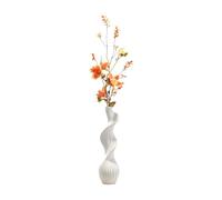 BLWOTMOR Vaso Composizione di Fiori Artificiali Regolabile Vaso Elevato Forma di Zucca a Bassa Manutenzione per Soggiorno, Angolo, Bianco